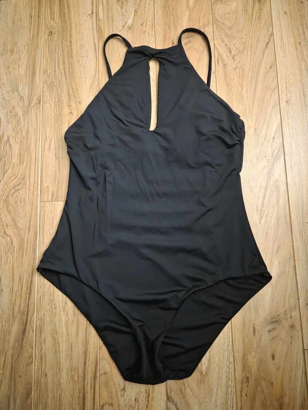 Becca by Rebecca Virtue Black One Piece with Cut Out Keyhole Womens Size L - Picture 3 of 11